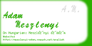 adam meszlenyi business card